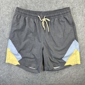 Fair Harbor  Mens Large Gray Colorblock Mesh Lined Drawstring Beach